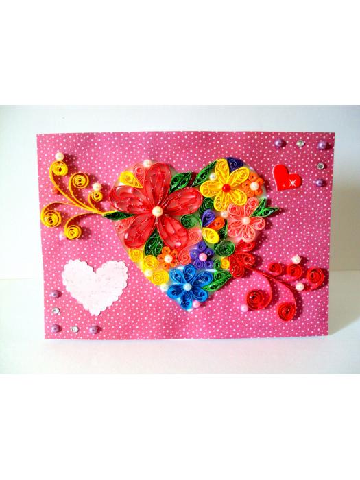 Evergreen Colorful Heart Greeting Card