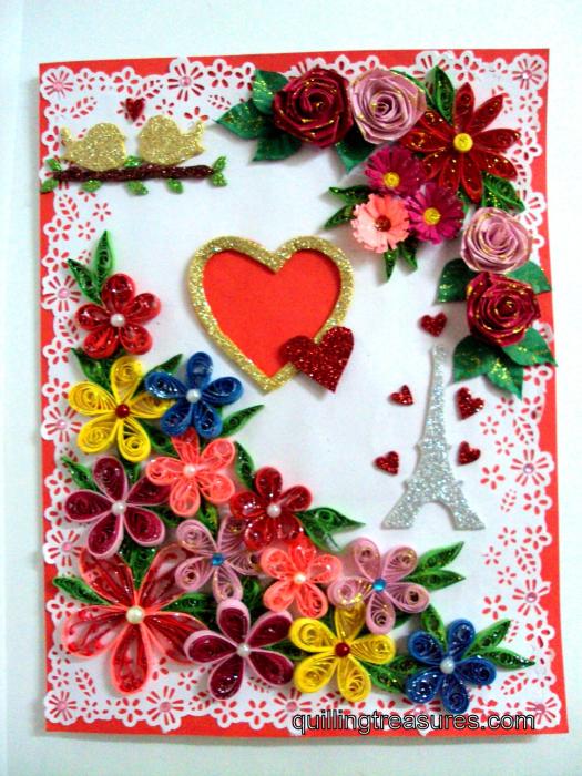 Beautiful Flowers and Love Themed Greeting Card image