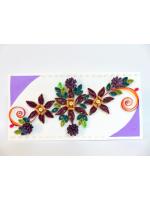 Beautiful Purple Flowers With Beads Greeting Card