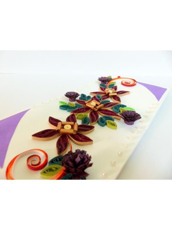 Beautiful Purple Flowers With Beads Greeting Card image