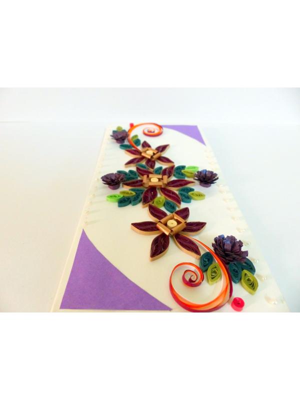 Beautiful Purple Flowers With Beads Greeting Card image
