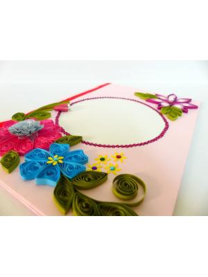 Beaded Circle Flowers Greeting Card