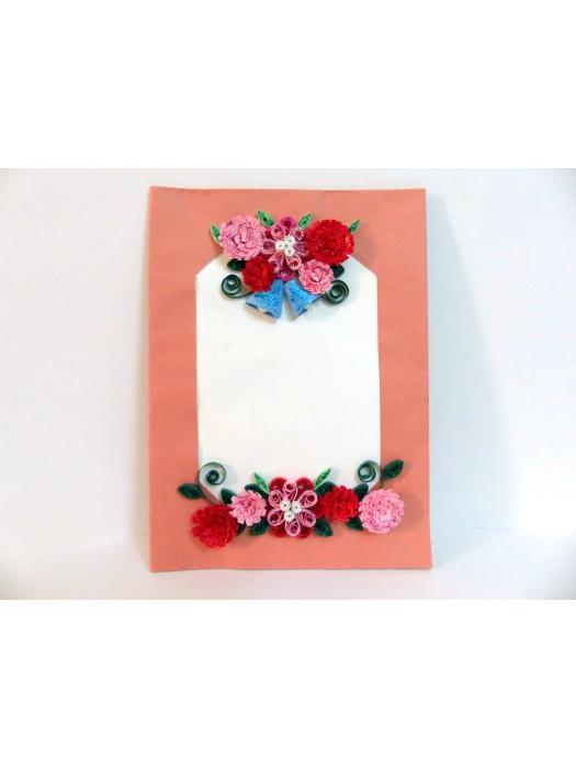 Orange Base Multi Flowers Greeting Card