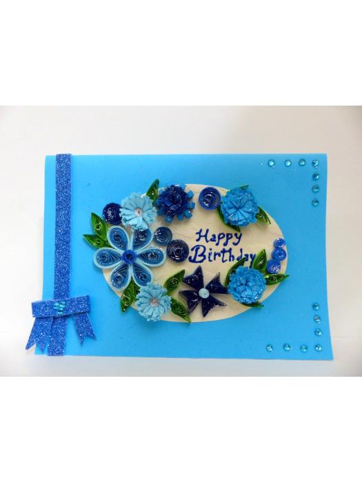 Blue Themed Semicircle Greeting Card image