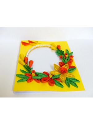 Yellow Themed Photo Frame Greeting Card