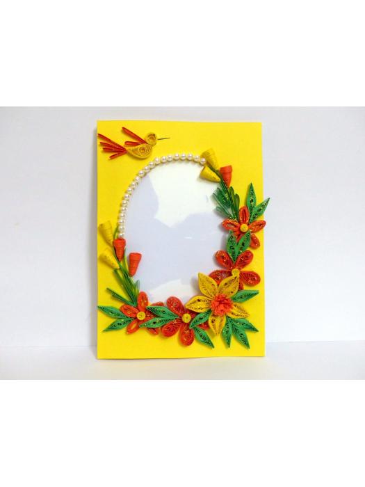 Yellow Themed Photo Frame Greeting Card