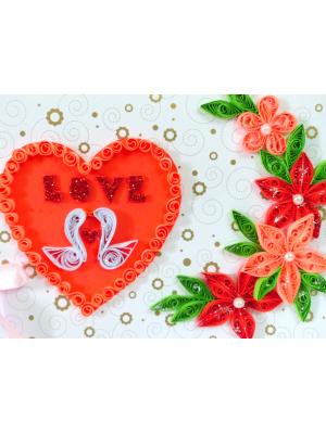 Love Swans With All Red Theme Valentine's Day Greeting Card
