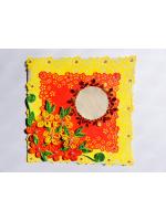 Beautiful Flower Paper Border Lace Yellow Themed Greeting Card