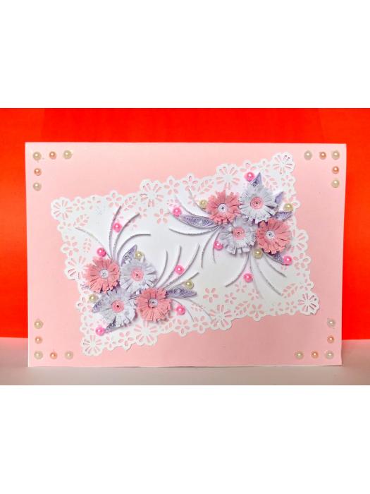 Sweet Pink and White Flowers Greeting Card image