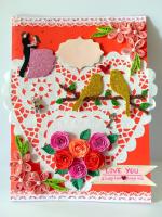 Heart Doily Quilled Greeting Card