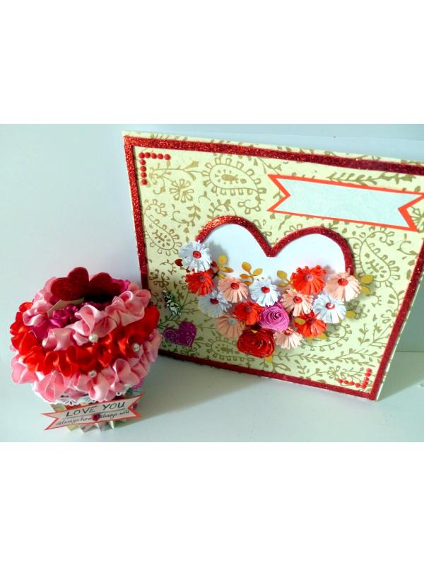Valentine Combo Gift - Cute Cupcake and Greeting Card image