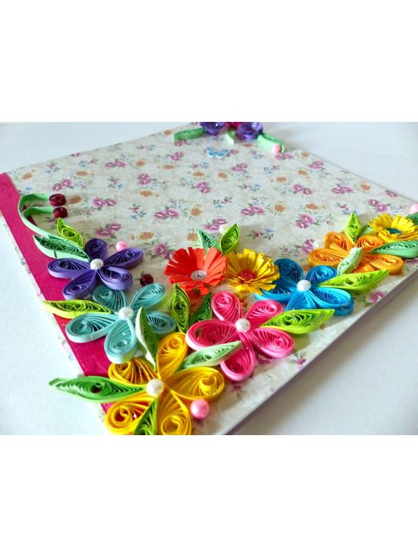 Colorful Flowers Border Greeting Card image