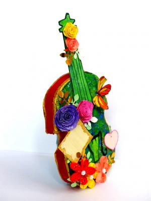 Beautiful Colorful Sparkling Paper Guitar