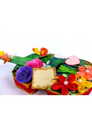 Beautiful Colorful Sparkling Paper Guitar 