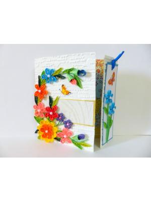 Multicolor Flowers Mini Scrapbook Greeting Card