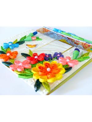 Multicolor Flowers Mini Scrapbook Greeting Card