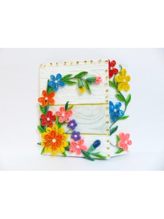 Multicolor Flowers Mini Scrapbook Greeting Card image