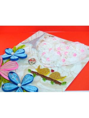 Majestic White Fluffy Heart Romantic Greeting Card