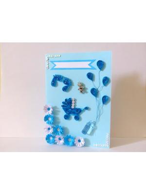Quilled Baby Boy Greeting Card