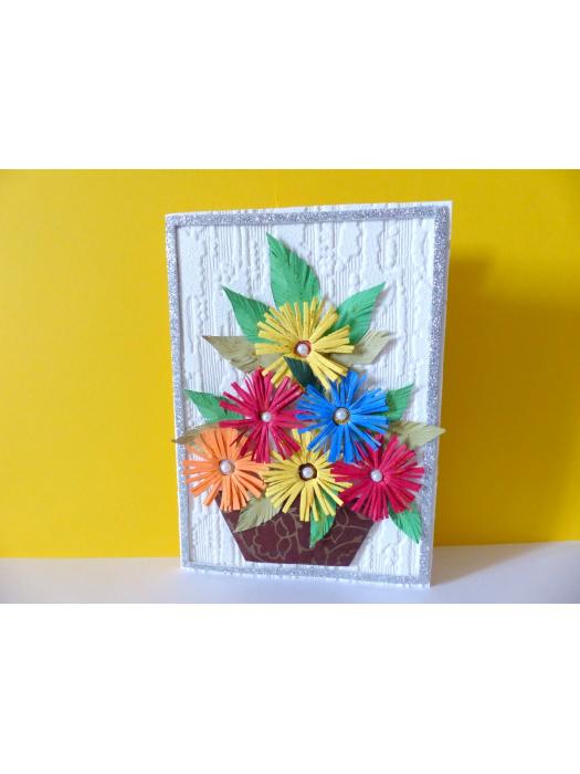 Multicolor Flower Basket Greeting card image