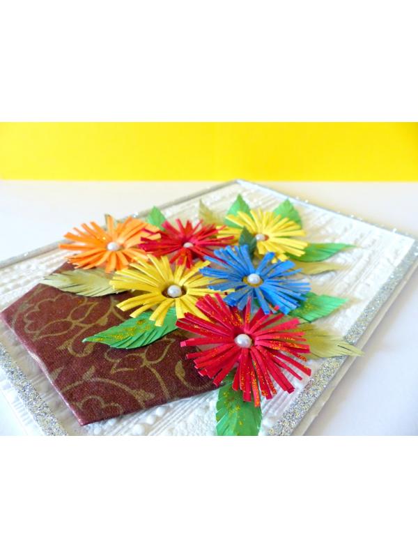 Multicolor Flower Basket Greeting card image