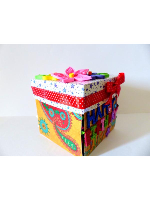 Quilled Birthday Explosion Box Greeting Card