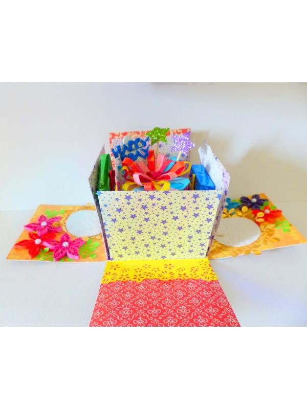 Quilled Birthday Explosion Box Greeting Card image