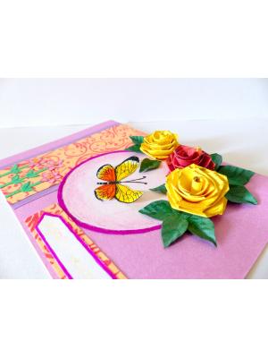 Pink Themed Roses Greeting Card