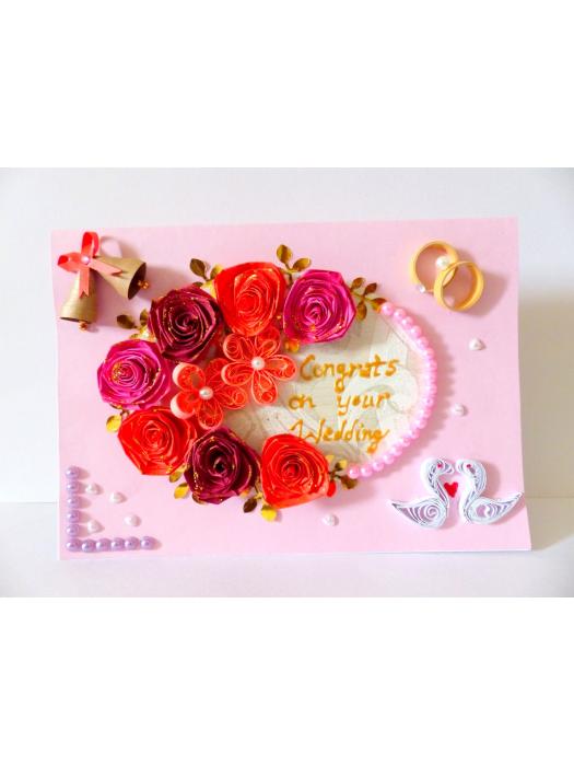 Sparkling Quilled Wedding Greeting Card