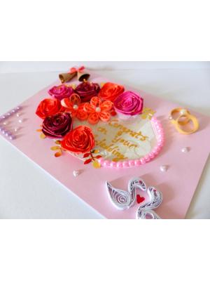 Sparkling Quilled Wedding Greeting Card