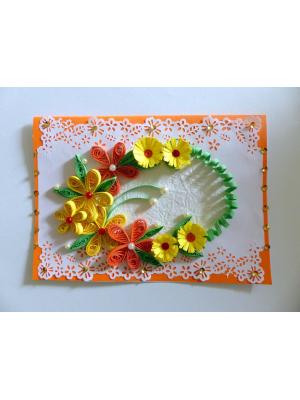 Beautiful Flower Lace Yellow Theme Greeting Card