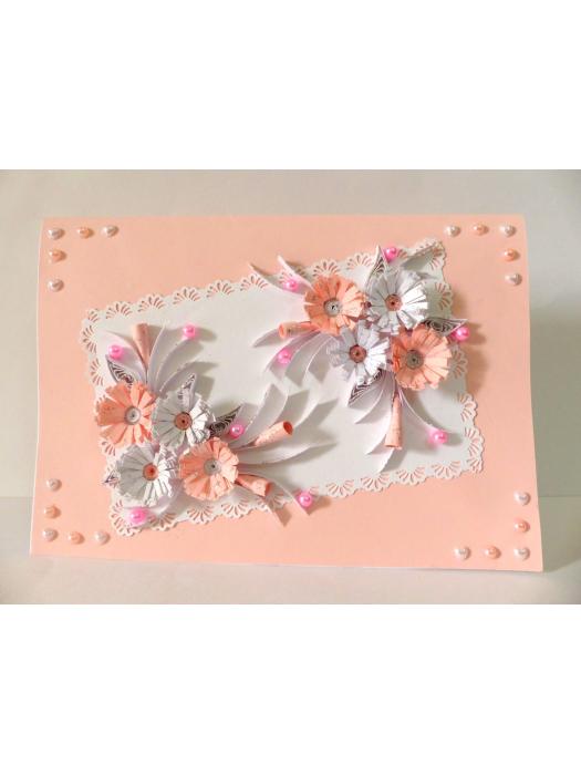 Sweet Pink and White Flowers Greeting Card image