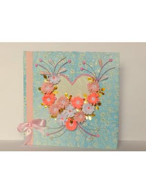 All Pink Flowers in Heart Greeting Card