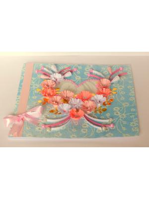 All Pink Flowers in Heart Greeting Card