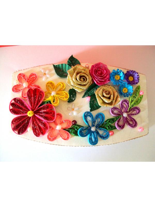Multicolor Flowers Quilled Decorated Gift Box image