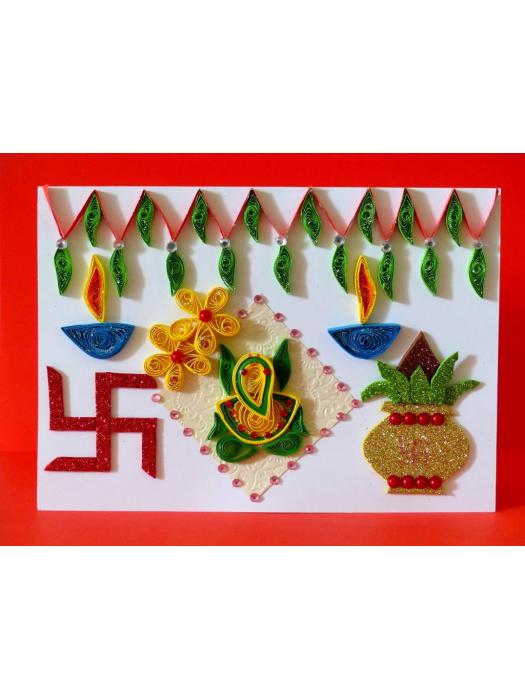 Happy Diwali Quilled Greeting Card