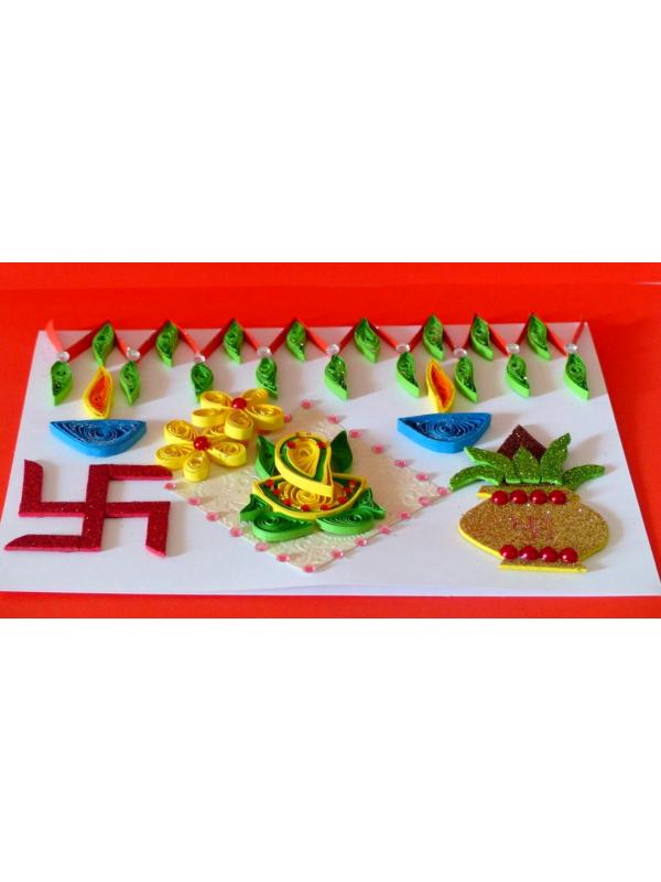 Happy Diwali Quilled Greeting Card image
