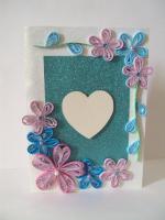 Glittering Blue Themed Greeting Card