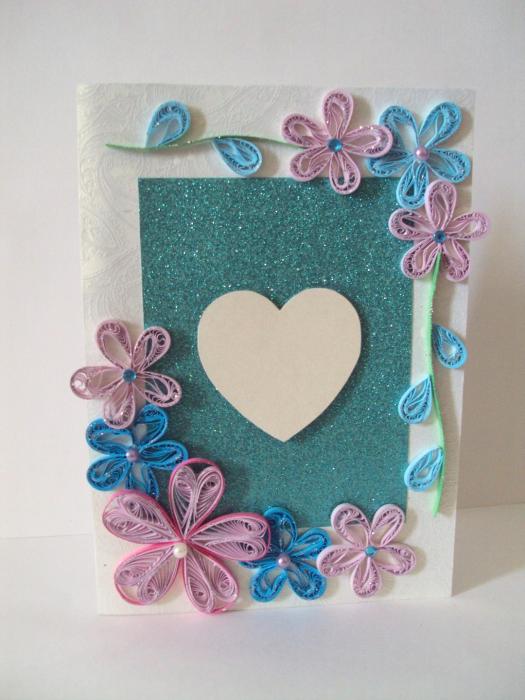 Glittering Blue Themed Greeting Card image