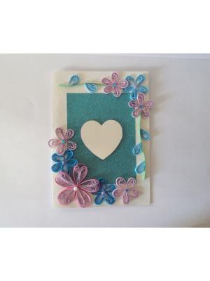 Glittering Blue Themed Greeting Card