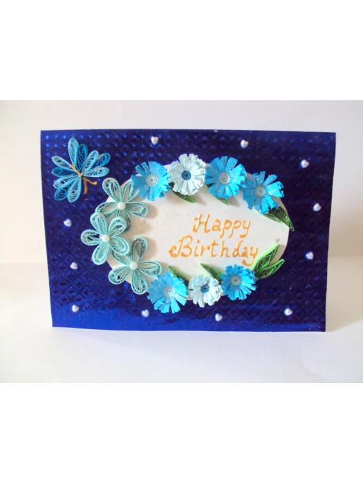 Blue Themed Birthday Greeting Card image