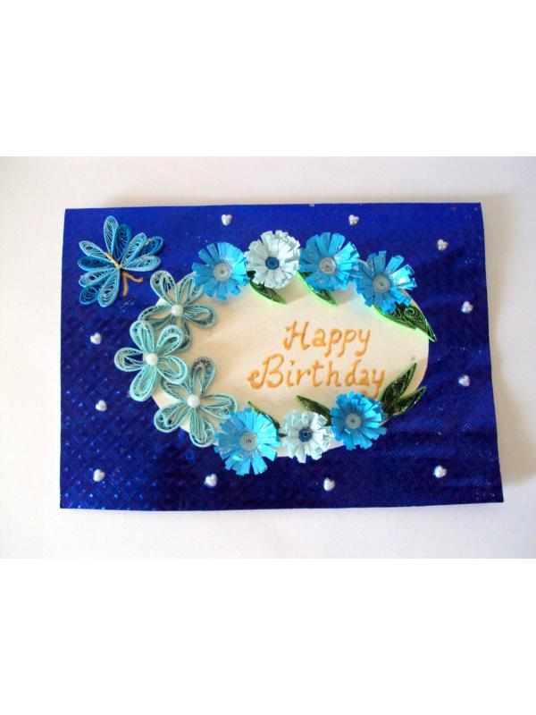 Blue Themed Birthday Greeting Card image