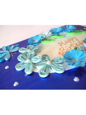 Blue Themed Birthday Greeting Card
