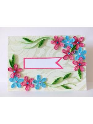 Pink & Blue Flower Greeting Card- Shaded Flowers "Limited Edition"