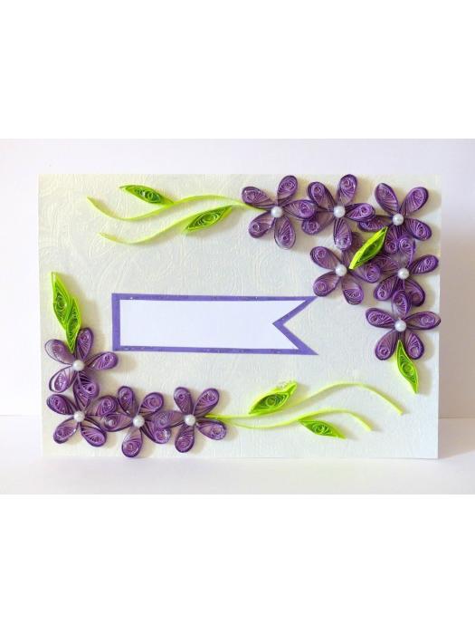 Purple Love Greeting Card- Shaded Flowers "Limited Edition"