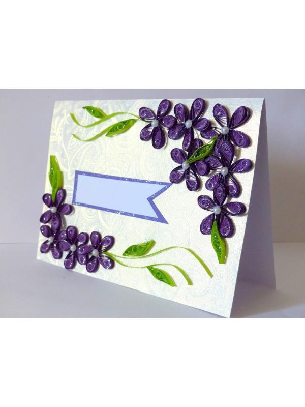 Purple Love Greeting Card- Shaded Flowers 