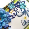 Sparkling Handmade Blue Paper Flowers Corner Greeting Card image Sparkling Handmade Blue Paper Flowers Corner Greeting Card image