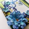 Sparkling Handmade Blue Paper Flowers Corner Greeting Card image Sparkling Handmade Blue Paper Flowers Corner Greeting Card image