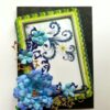 Sparkling Handmade Blue Paper Flowers Corner Greeting Card image Sparkling Handmade Blue Paper Flowers Corner Greeting Card image