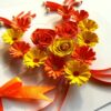 Yellow Themed Quilled Flowers in Heart Greeting Card image Yellow Themed Quilled Flowers in Heart Greeting Card image